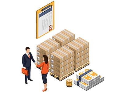 Receiving goods process illustration